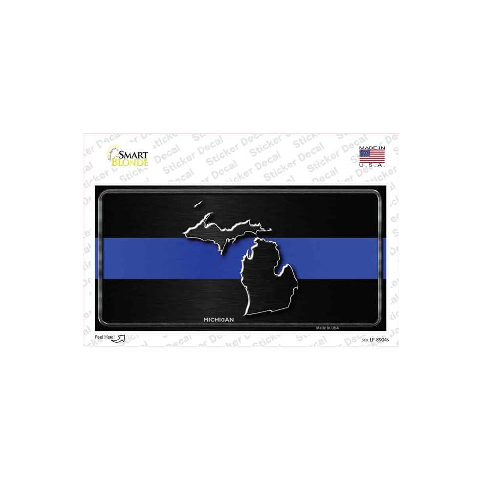 Smart Blonde Lp-8904S-M Michigan Thin Line Novelty Sticker Decal - Medium Blue 792636420344