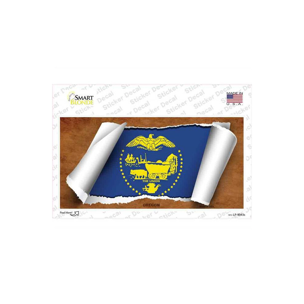 Smart Blonde Lp-9043S-M Oregon Flag Scroll Novelty Sticker Decal - Medium 792636420023