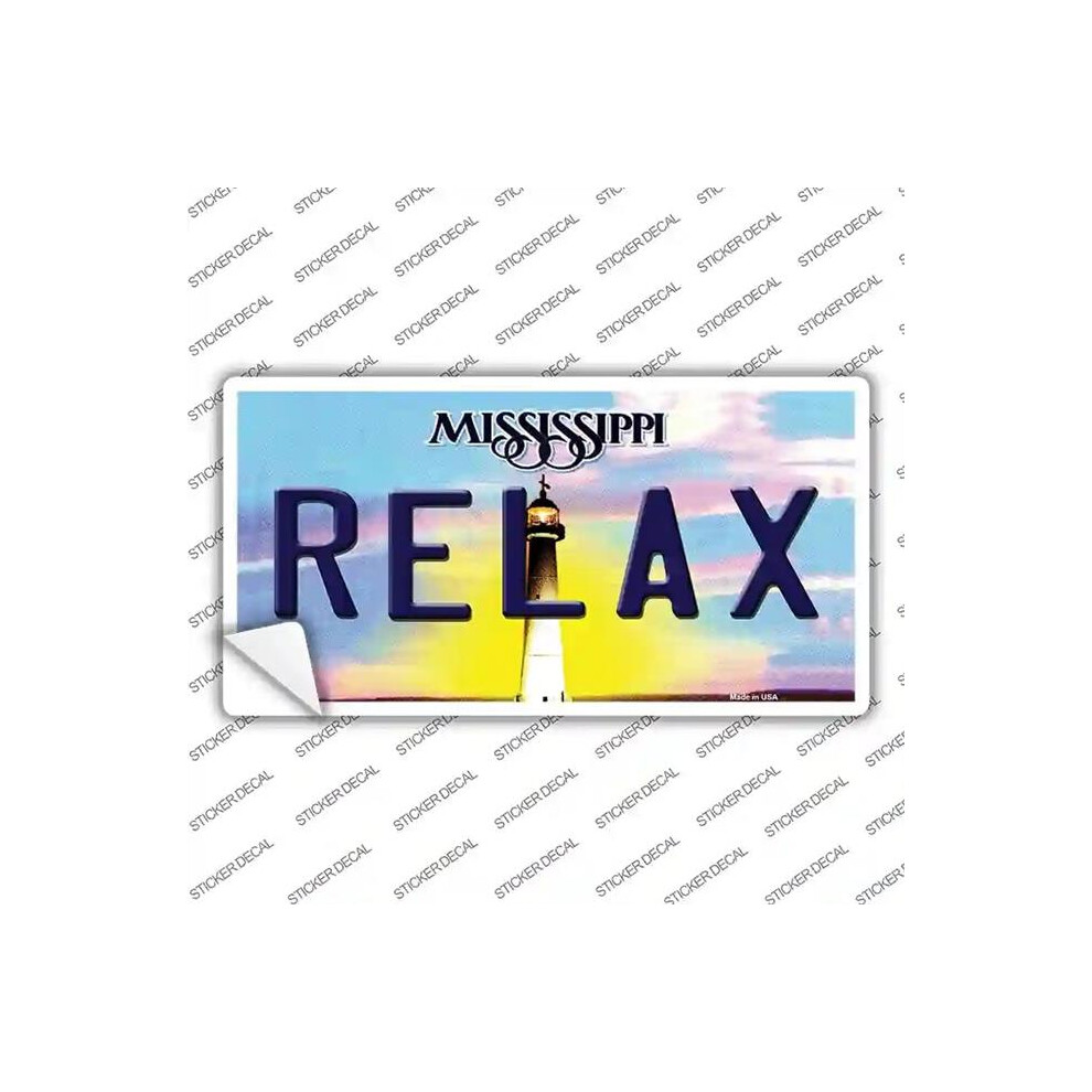 Smart Blonde Lp-6565S-L Relax Mississippi Novelty Sticker Decal - Large 792636420252
