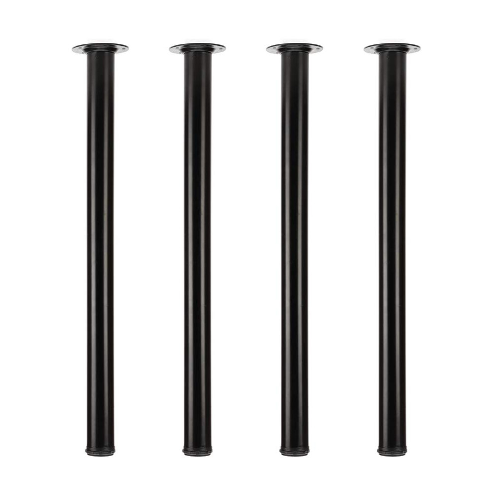 Qlly Set Di 4 Gambe Regolabili In Metallo, Per Tavolo Da Ufficio, 75 Cm, Nero-image