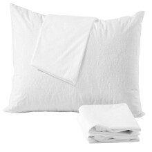 Queen 4 Pack Cotton Pillow Protectors Terry Cloth 100% Waterproof Zippered Cotton White Terry Pillow Encasement Washable Long Life Soft Breathable