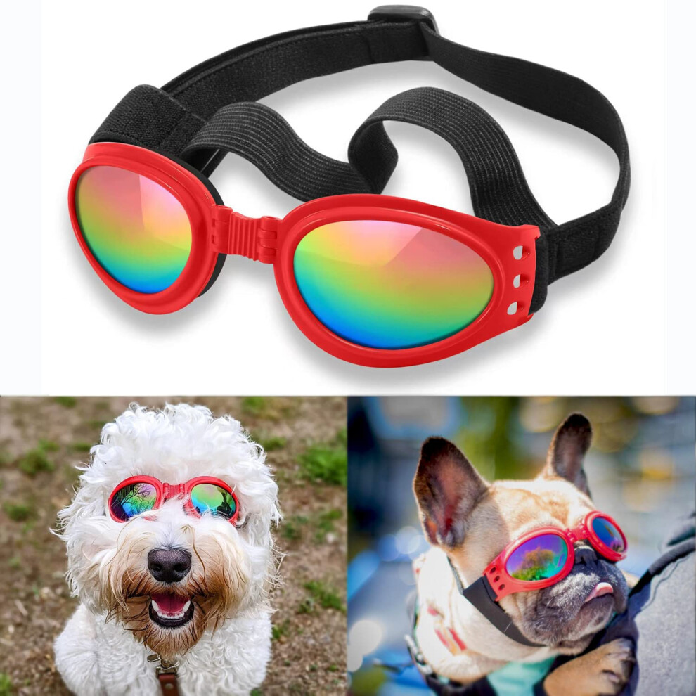 Qumy Dog Sunglasses Dog Goggles For Medium Large Breed Dogs Wind Dust Fog Protection Eye Wear Pet Glasses With Adjustable Strap For Motorcycle Car Dr