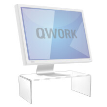 Monitor Qwork Stand Acrilico Servo per laptop Scaffali acrilici 30 x 15 x 10 cm per PC Computer Monitor Laptop