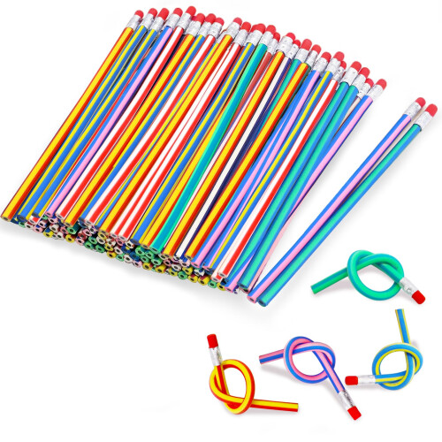 Qyyiguf 80 Pcs Lápis Flexíveis de 7 Polegadas, Lápis Macios com Borracha, Lápis Mágicos para o Dia dos Namorados