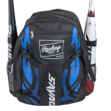 Rawlings | SAVAGE Ryggsäck för Utrustning | T-Ball / Baseball / Softboll | Svart/Blå