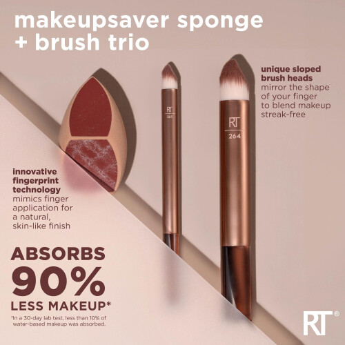 Real Techniques ÉPONGE MAKEUPSAVER + ESTOJO PARA PINCEL 3 pcs 1