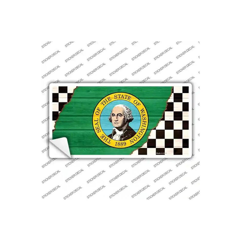 Smart Blonde Lp-13732S-L Washington Racing Flag Novelty Sticker Decal - Large 792636414299