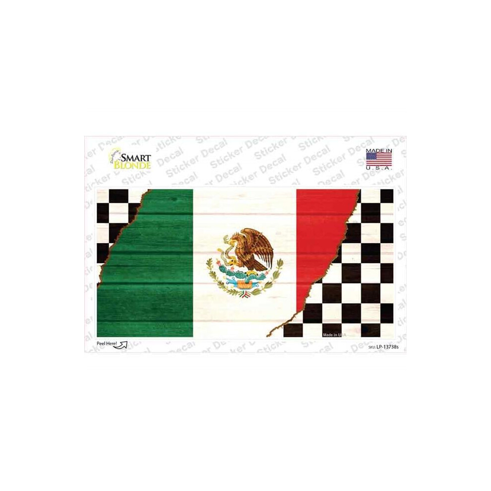 Smart Blonde Lp-13738S-M Mexico Racing Flag Novelty Sticker Decal - Medium 792636414305