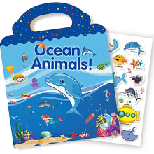 Reusable Sticker Book for Kids Ocean Stickers Educational Learning Toys Travel Stickers Activity Books for Toddler Girls Boys Age 3+ Birthday Gifts