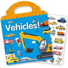 Livro de adesivos reutilizveis ????para crianas, veculos, caminhes, brinquedos educacionais, aprendizagem, adesivos de viagem, livros de ativ