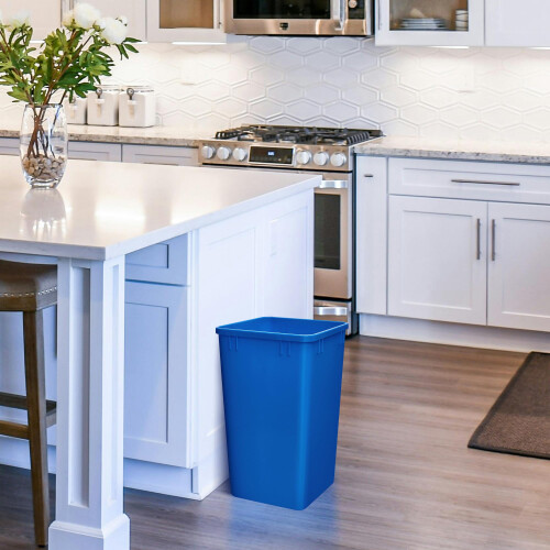 Rev-A-Shelf Polymer Replacement 27 Quart Trash Bin Recycle Waste Garbage Container for Kitchen Cabinet Pullouts  Blue  2 Pack  RV-1024-22-2 1