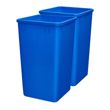 Rev-A-Shelf Polymer Replacement 27 Quart Trash Bin Recycle Waste Garbage Container for Kitchen Cabinet Pullouts Blue 2 Pack RV-1024-22-2