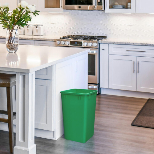 Rev-A-Shelf Polymer Replacement 27 Quart Trash Bin Recycle Waste Garbage Container for Kitchen Cabinet Pullouts  Green  2 Pack  RV-1024-19-2 1