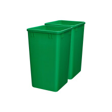 Rev-A-Shelf Polymer Replacement 27 Quart Trash Bin Recycle Waste Garbage Container for Kitchen Cabinet Pullouts Green 2 Pack RV-1024-19-2