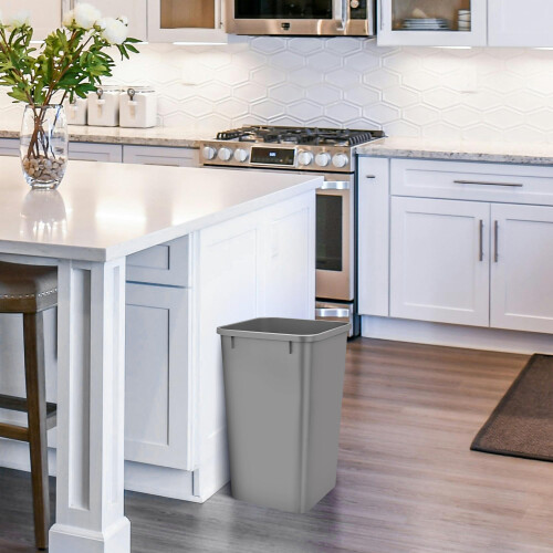 Rev-A-Shelf Polymer Replacement 27 Quart Trash Bin Recycle Waste Garbage Container for Kitchen Cabinet Pullouts  Metallic Silver  2 Pack  RV-1024-17-2 1