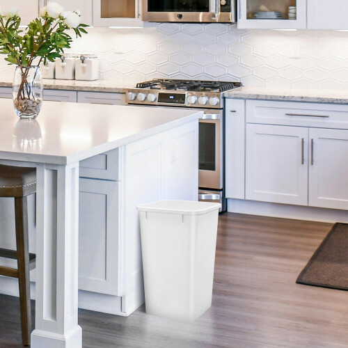 Rev-A-Shelf Polymer Replacement 27 Quart Trash Bin Recycle Waste Garbage Container for Kitchen Cabinet Pullouts  White  2 Pack  RV-1024-11-2 1