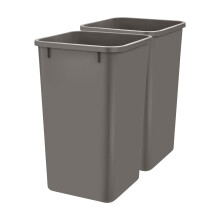 Rev-A-Shelf Polymer Replacement 27 Quart Trash Bin Recycle Waste Garbage Container for Kitchen Cabinet Pullouts Orion Gray 2 Pack RV-1024-13-2
