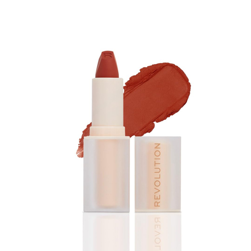 Makeup Revolution Revolution Beauty Lip Allure Soft Satin Lipstick Highly Pigmented & Smudge Proof Long Lasting Creamy Satin Finish Contains Vitamin E Rebel Rust - Image 3