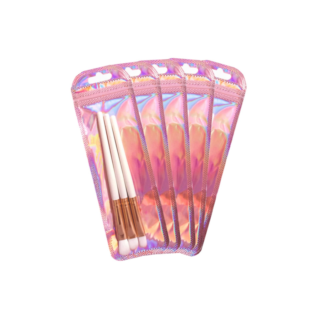 Kopinma 100Pc Resealable Holographic Pen Smell Proof Pouch Zipper Closure Beadable Packaging Bags For Sealable Storage Bag