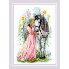 RIOLIS Counted Cross Stitch kit Horse Girl