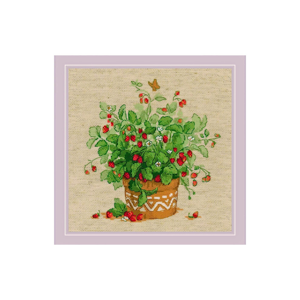 Riolis Kreuzstich-Erdbeeren Im Topf (14 St Ck)-image
