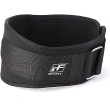 RitFit Gewichthefriem - Geweldig voor Squats Lunges Deadlift Thrusters - Heren en Dames - 6 Inch Zwart - Stevige en comfortabele lendensteun met rug