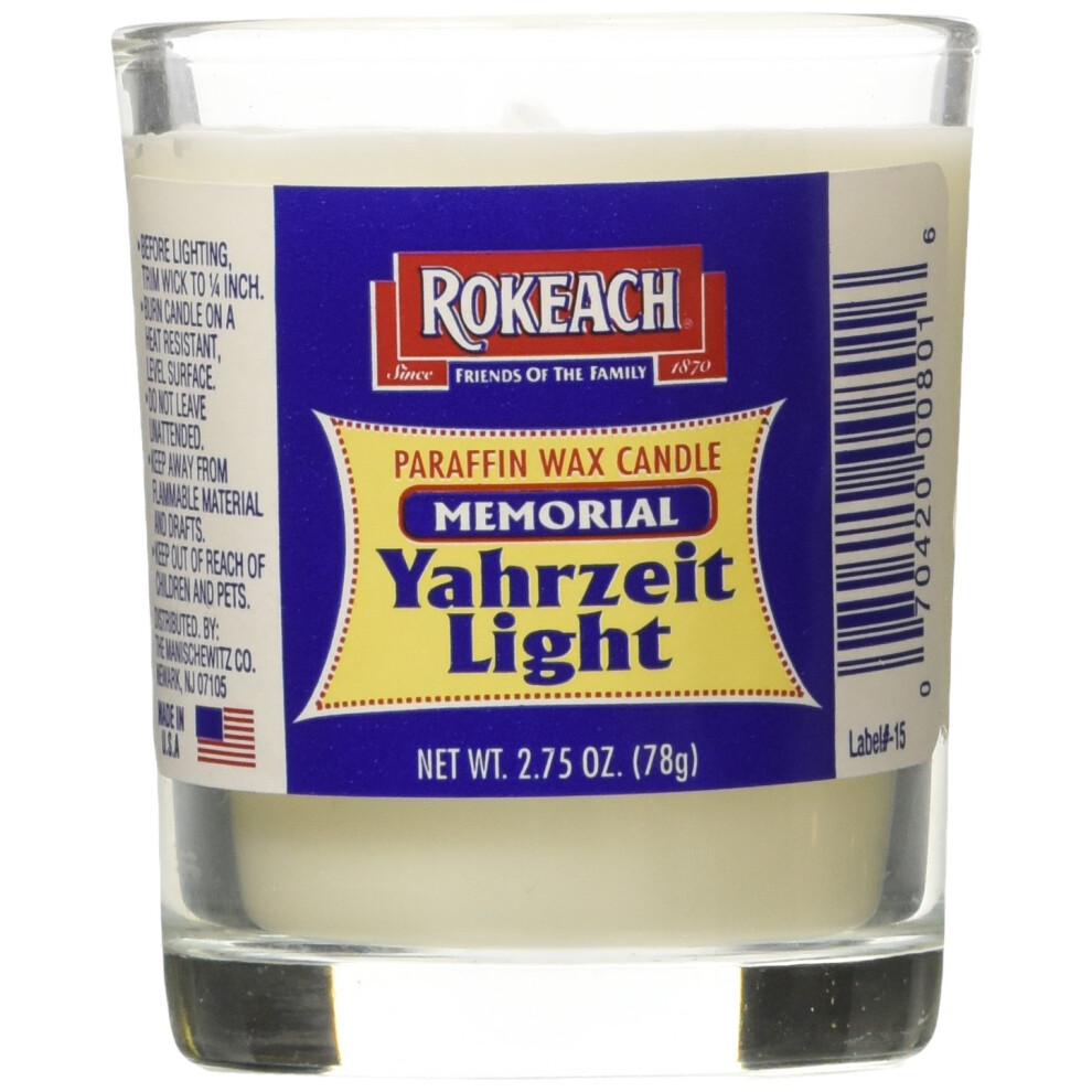 Rokeach Memorial Yahrzeit Tumbler  1-count (Pack of 24)