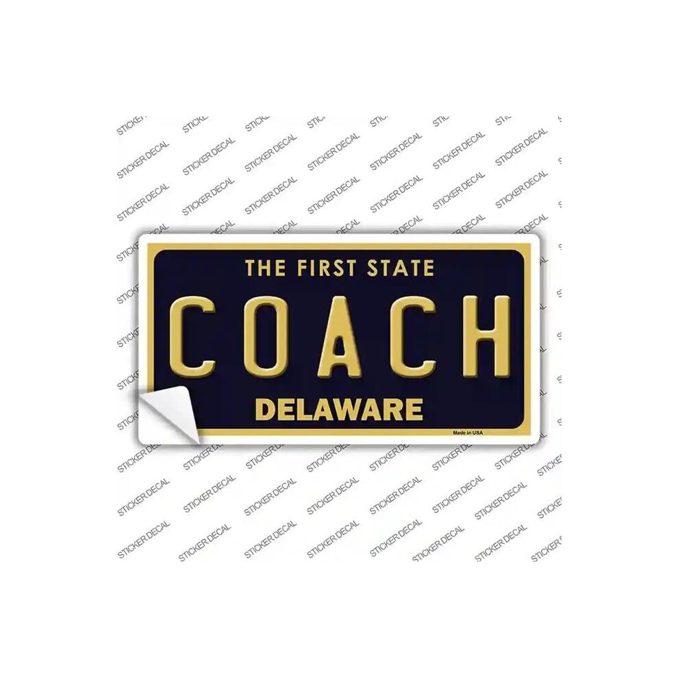 Smart Blonde Lp-6743S-L Coach Delaware Novelty Sticker Decal - Large 792636417740