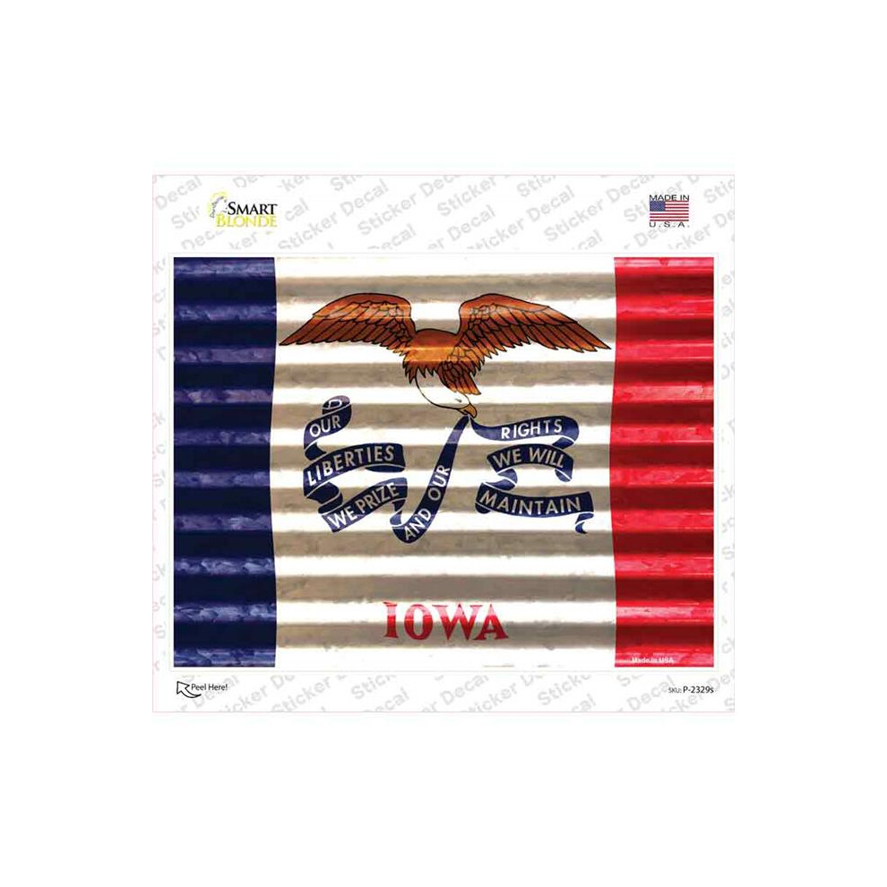 Smart Blonde P-2329S-M Iowa Flag Novelty Rectangle Sticker Decal - Medium 792636424434