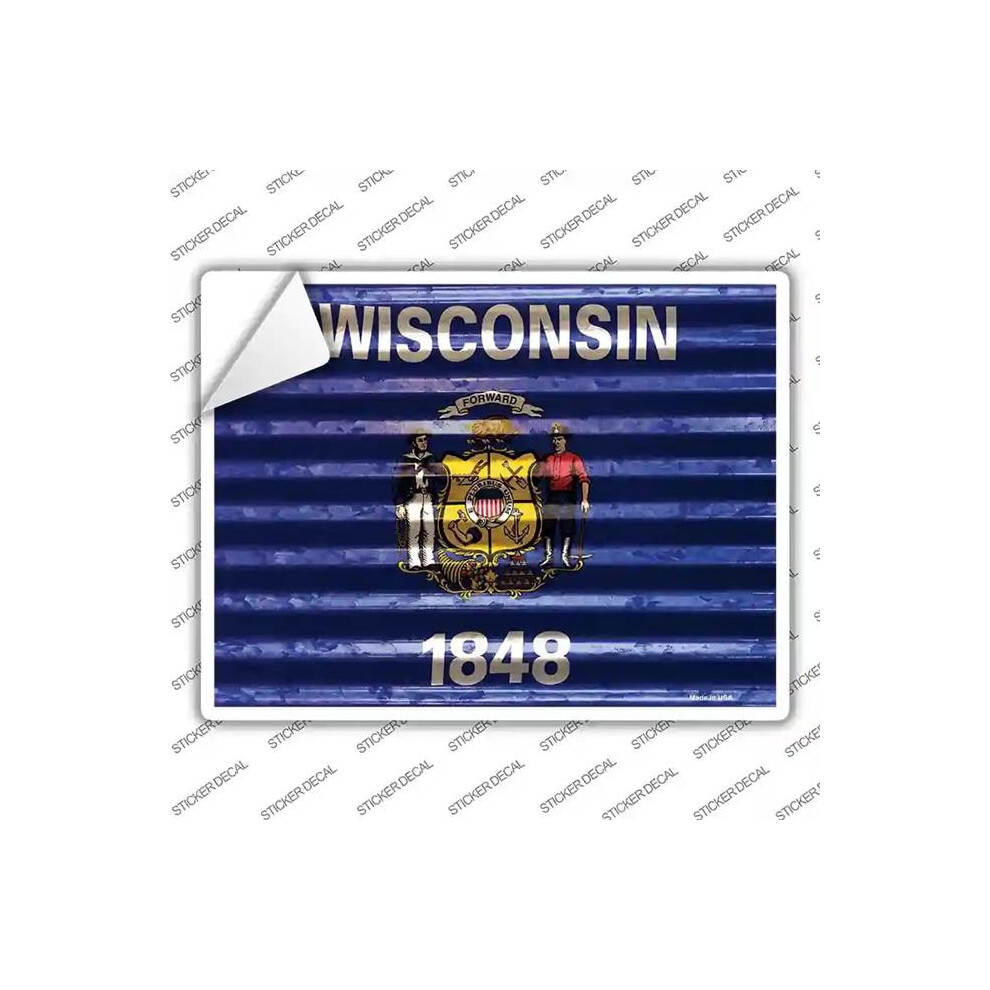 Smart Blonde P-2363S-L Wisconsin Flag Novelty Rectangle Sticker Decal - Large 792636424588