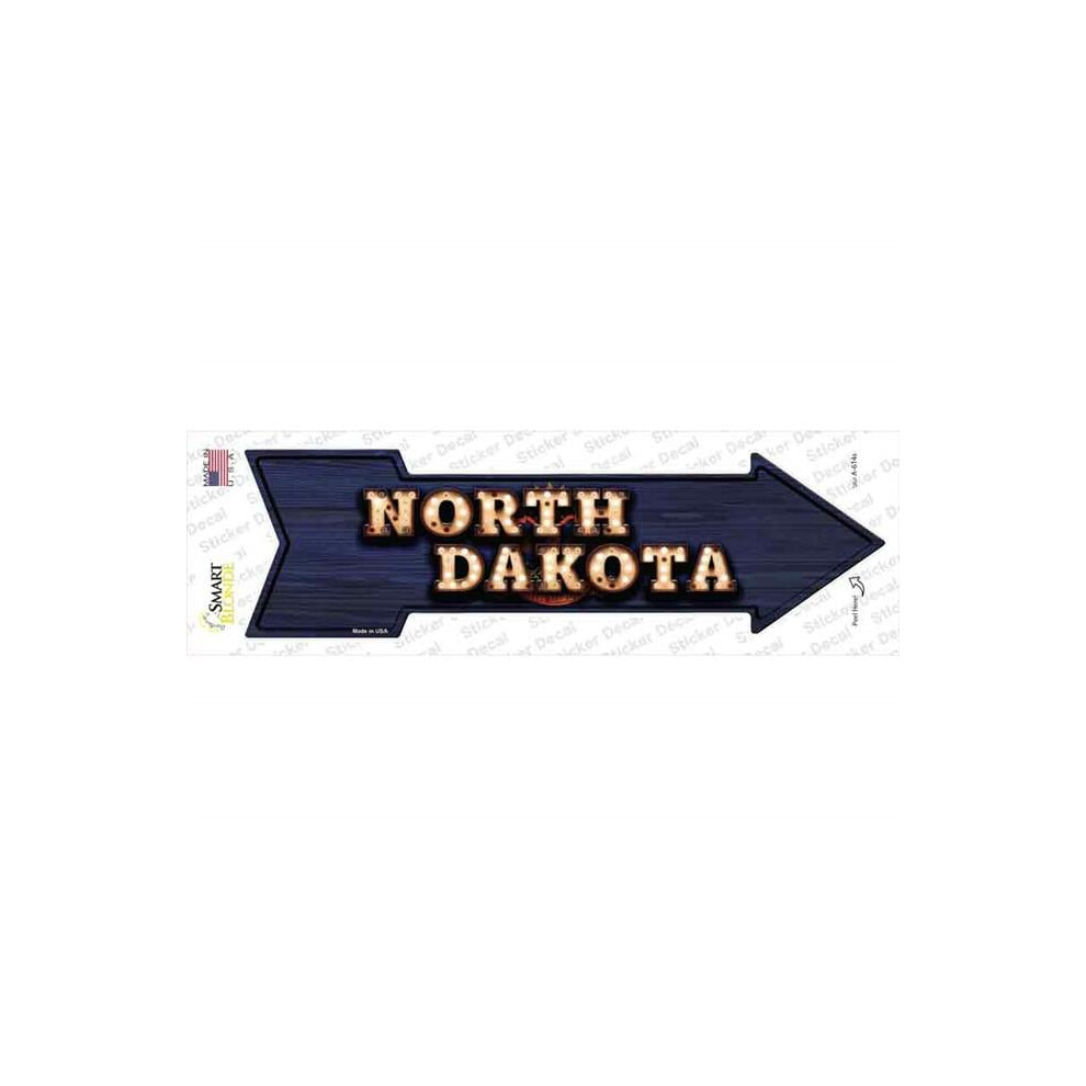 Smart Blonde A-614S-M North Dakota Bulb Lettering Novelty Arrow Sticker Decal - Medium 792636431876