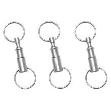Rongbo 3-pack snel los te maken, afneembare sleutelhangers met dubbele veer, gespleten drukknop, apart kettingslot, handig accessoire, cadeau (3-pack)