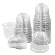 RooTrimmer 50 stuks transparante plantenpotkoepels, compatibel met 4 inch zaadstarterpotten voor tuinieren binnen en buiten (50 stuks transparant)
