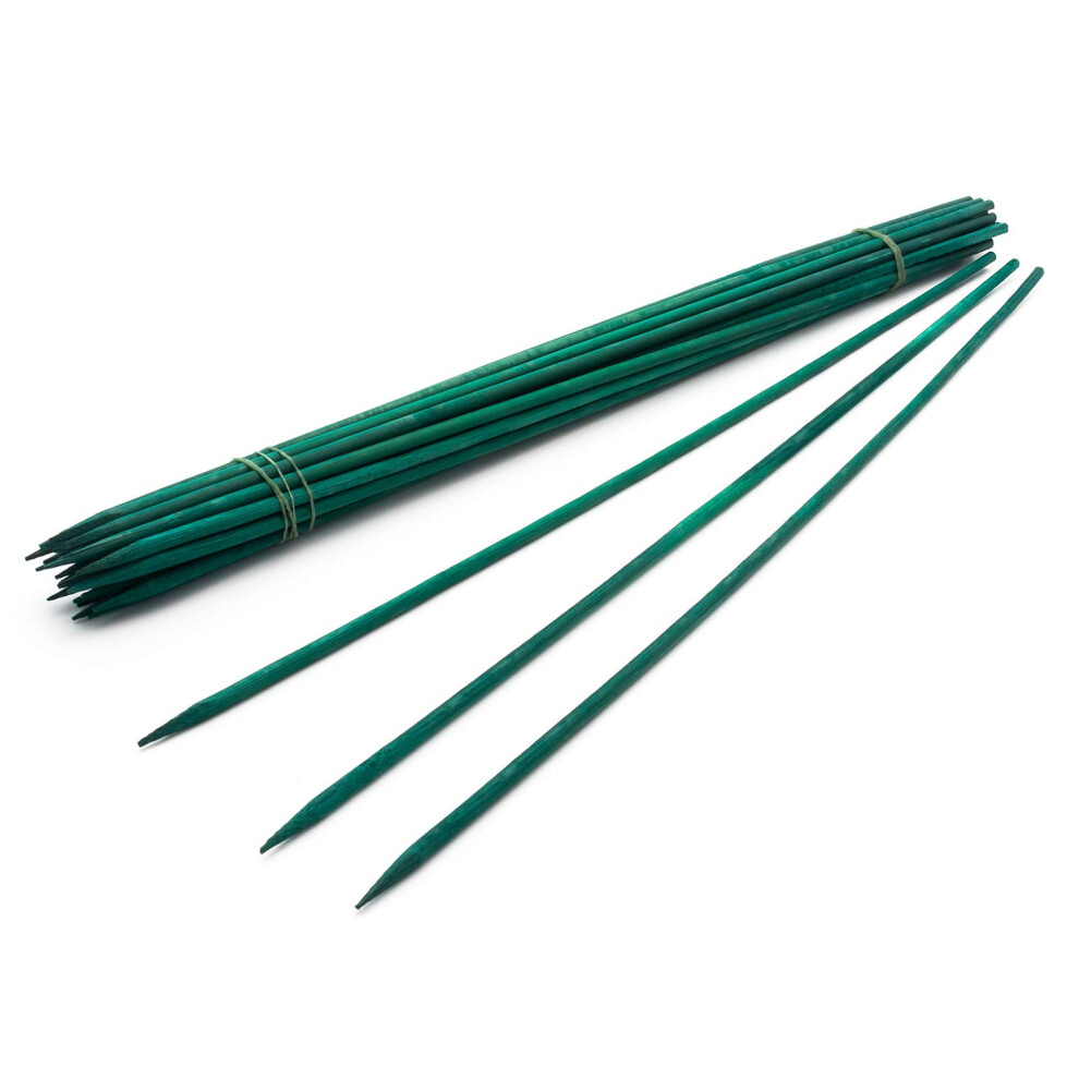 Royal Imports Green Wood Plant Stake  Bamboo Floral Gardening Sturdy Support Picks  Wooden Sign Posting Potted Garden Orchid Sticks (12 Inch - 25 Pcs)-image-OPC-PFNHZ6V-NEW