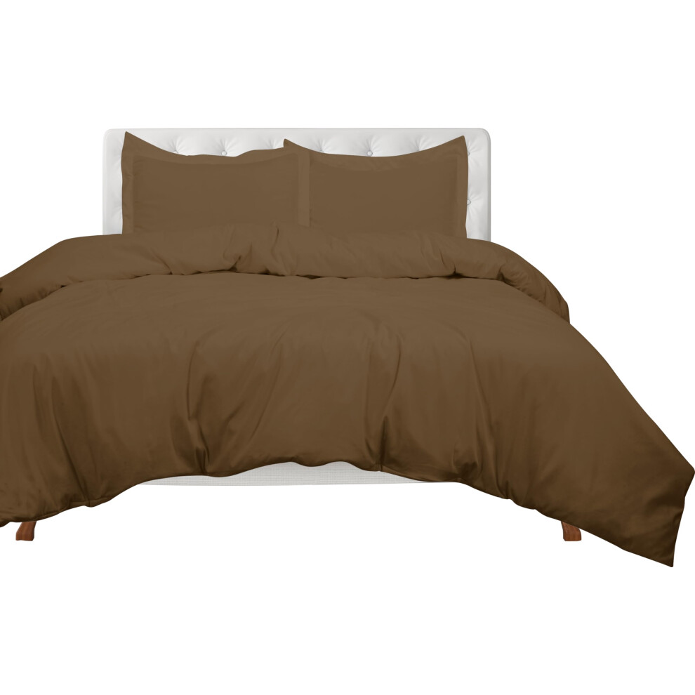 Housse de couette chocolat ROYALE LINENS pour lit simple - Ensemble de 2 housses de couette - Fermeture    clair - 1 housse de couette simple 68 x
