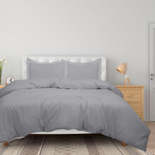 ROYALE LINENS Silver Duvet Cover King Size - 3 Piece Bedding Comforter Covers - Zipper Closure - 1 King Duvet Cover 104x90 inches and 2 Pillow Shams -