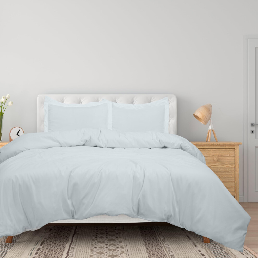 Housse de couette blanche ROYALE LINENS Queen Size - Housses de couette 3 pi   ces - Fermeture    clair - 1 housse de couette Queen 90x90 pouces et 2