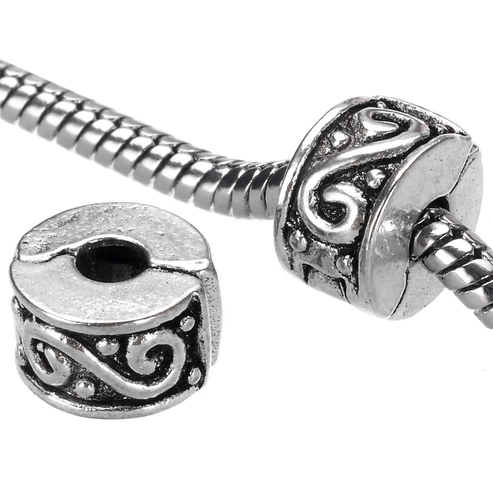 Rubyca Zatrzaskowe Zatrzaski Koraliki Z Silikonowa Zatyczka Typu O-Ring Fit Europejska Bransoletka Charm (40 Szt. Srebra)-image