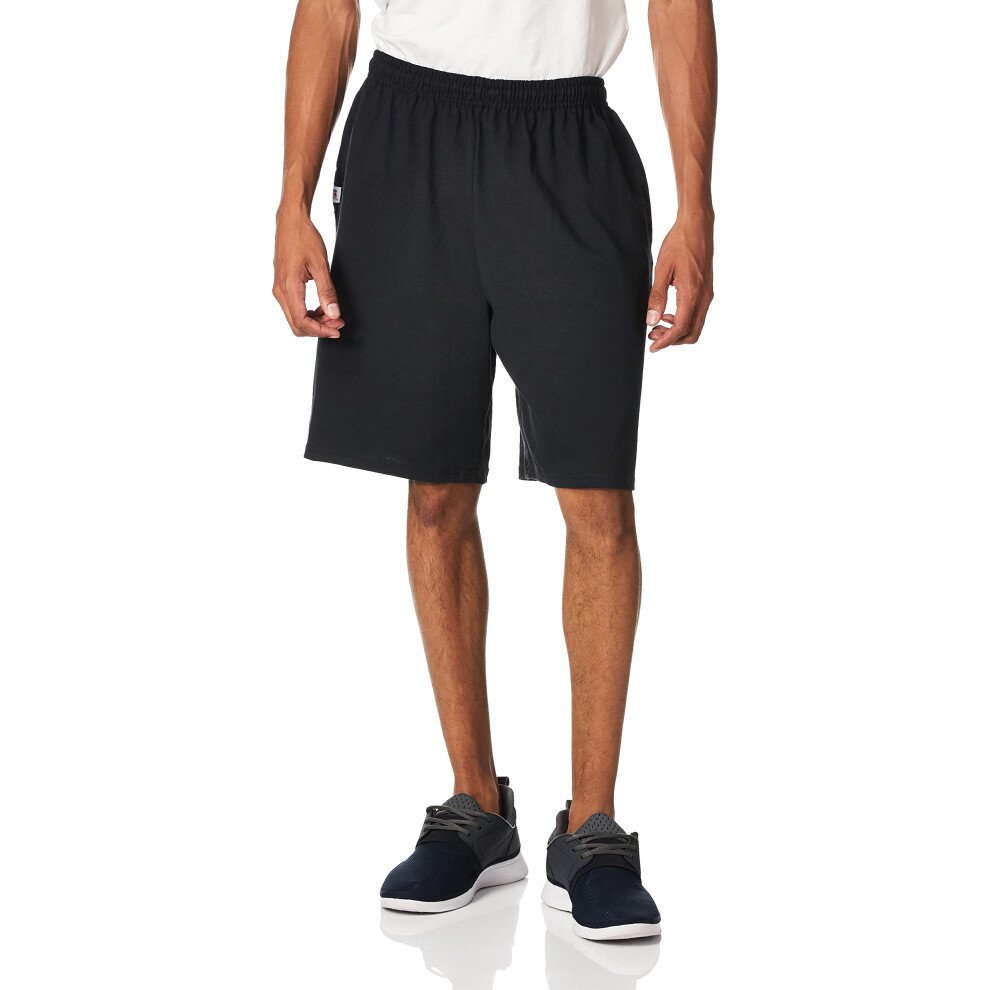 Short de jogging basique en coton avec poches pour homme Russell Athletic - Noir, taille L (   tats-Unis)