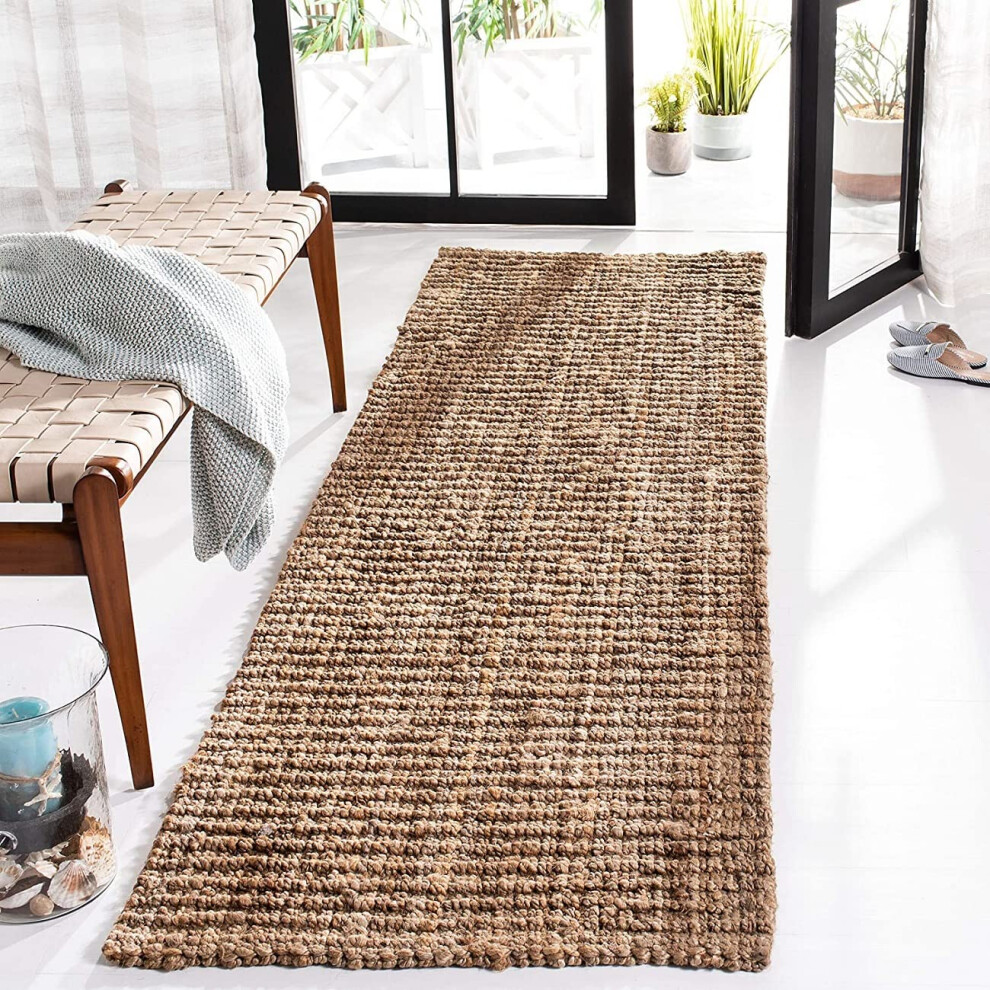 Tapis de couloir épais en jute de qualité supérieure, texturé et épais, fait à la main, collection SAFAVIEH en fibres naturelles, 2 x 10 pouces,
