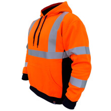SafetyShirtz Hoodie de Alta Visibilidade - SS360 ANSI Classe 3 - Casaco de Segurança Resistente - Laranja, X-G