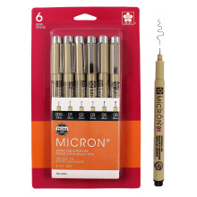 Sakura Pigma Micron Fineliner Pens - Archival Black Ink Pennor - Pennor fr att skriva ritning eller journalfring - olika punktstorlekar - 6 Pac