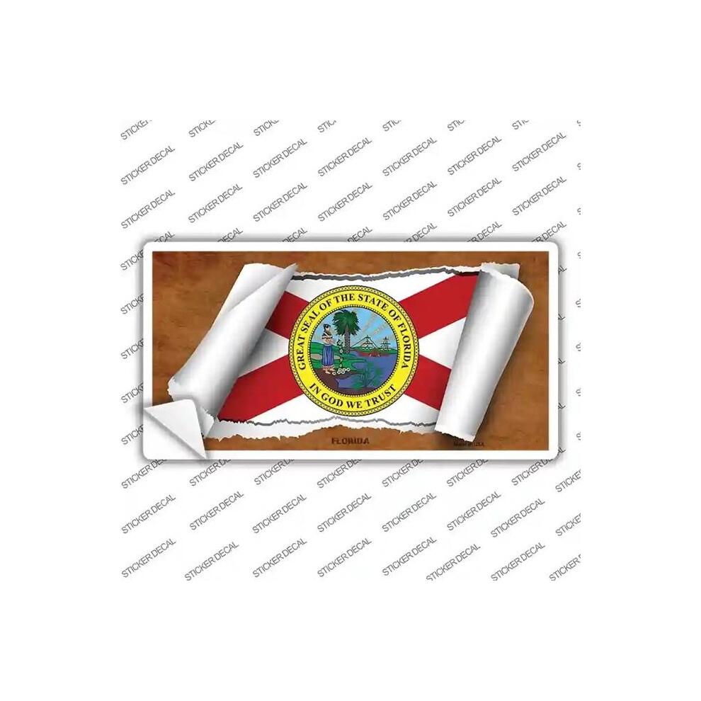 Smart Blonde Lp-9015S-S Florida Flag Scroll Novelty Sticker Decal - Small 792636419898
