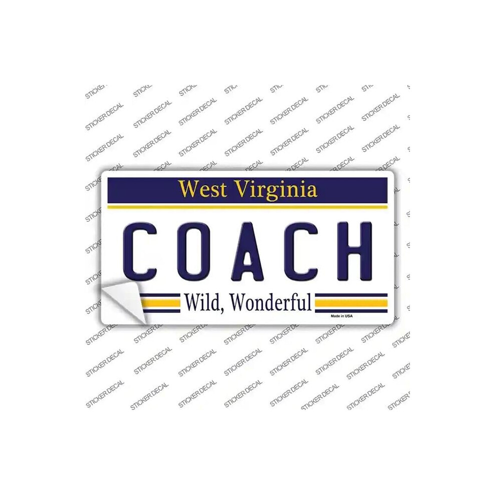 Smart Blonde Lp-6535S-S Coach West Virginia Novelty Sticker Decal - Small 792636423062