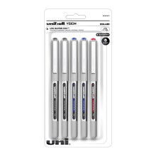 Sanford(R) Uni-Ball(R) Vision(TM) Vulpentekening Pennen, Fijne Punt, 0.7 mm, Bedrijfskleuren, 5-Pack