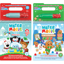 Scentco Holiday Water Magic (2 Pack - Candy Cane & Gingerbread) - Scented Reusable Water Reveal Activity Books - Stocking Stuffers Holiday Gifts
