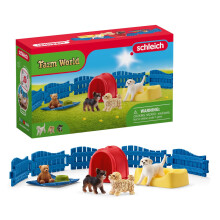 Schleich Farm World 13 rszes kiskutya toll jtkkszlet - 3 aranyos kiskutya figurval s kiegsztokkel, oktat s tarts jtkokkal Szrakoztat