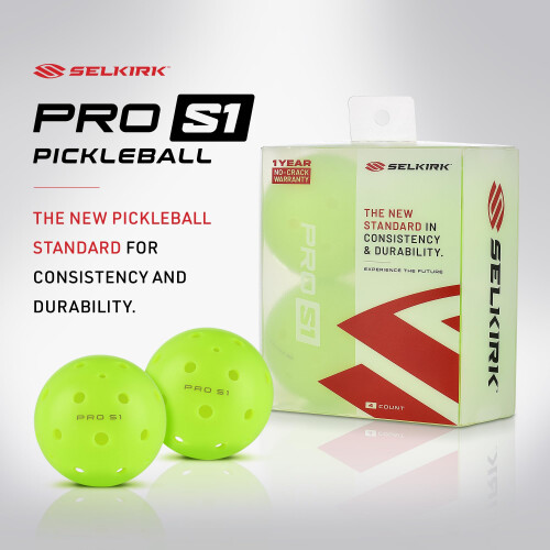 Selkirk Pro S1 Μπάλα | Ανθεκτική σε Ράγισμα | 38 Τρύπες Εξωτερικές Μπάλες Pickleball | Approved USAPA 1
