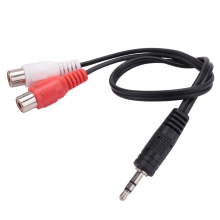 3,5 mm stereo-adapter hoofdtelefoonaansluiting naar 2 audiokabels, mannelijk 2x vrouwelijk