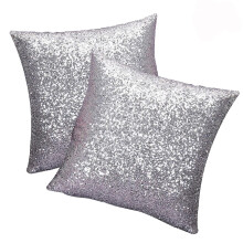 Cuscino di paillettes Casto di padiglione Argento Cover Cushion Cestino per lancio quadrato per la casa Cafe Cafe 40 cm/15,7 pollici 2pcs
